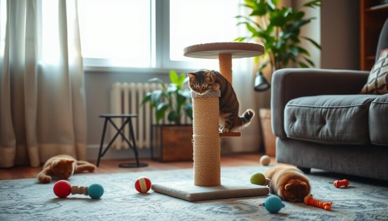 how to get cat to use scratching post