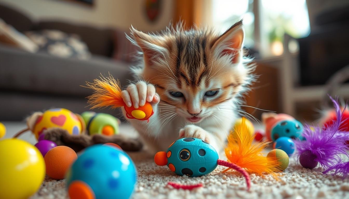 kitten toy interaction