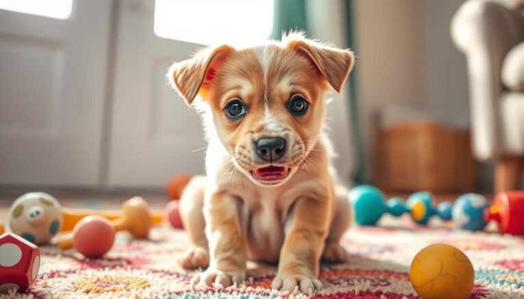 why does my puppy whine when playing with toys