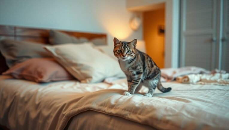 why is my cat peeing on beds